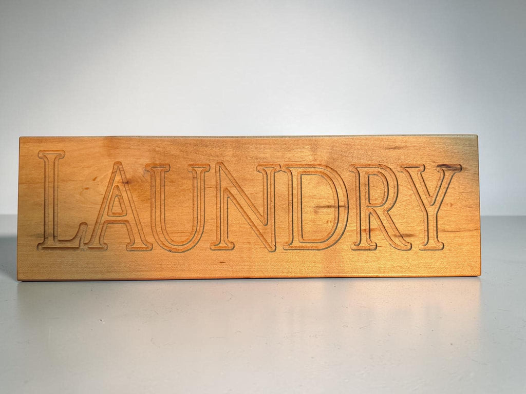 Laundry Wooden Carved Sign