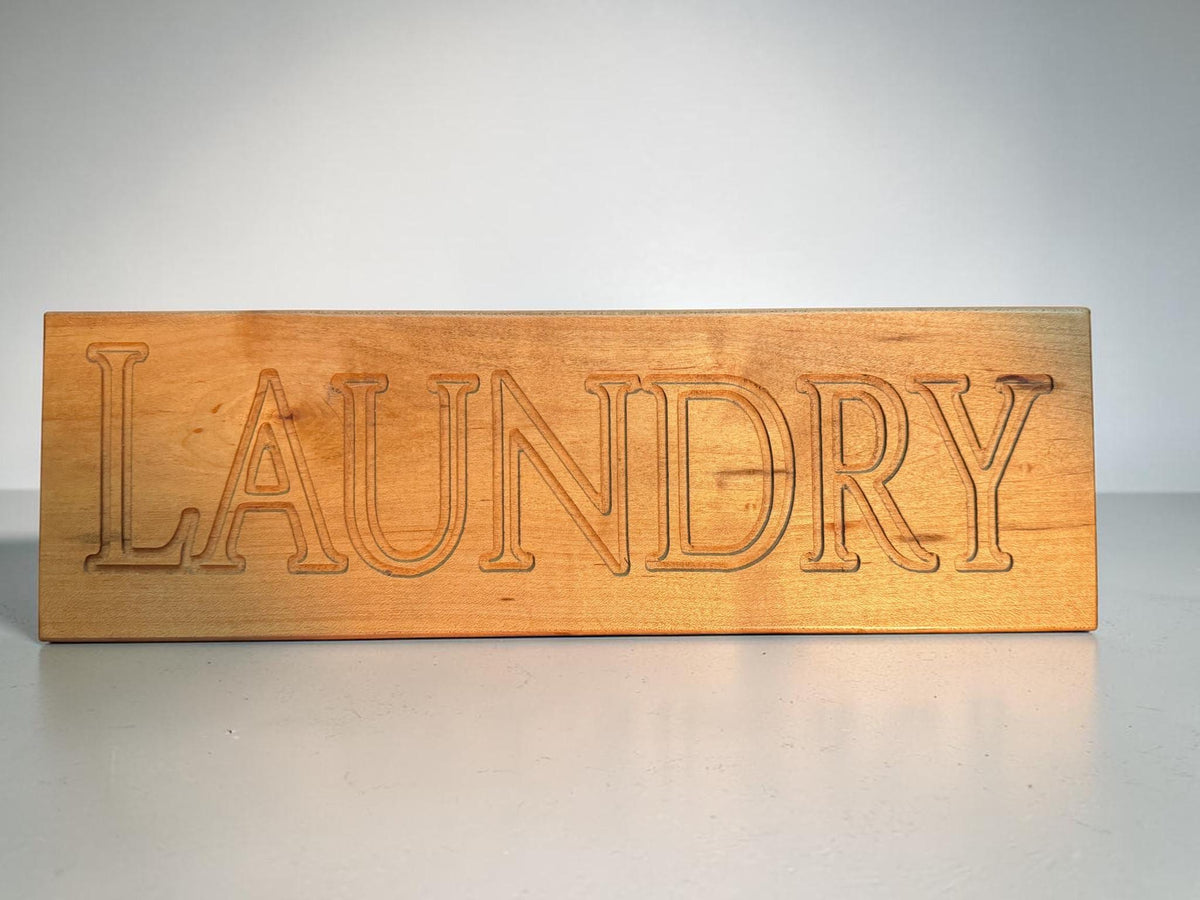 Laundry Wooden Carved Sign
